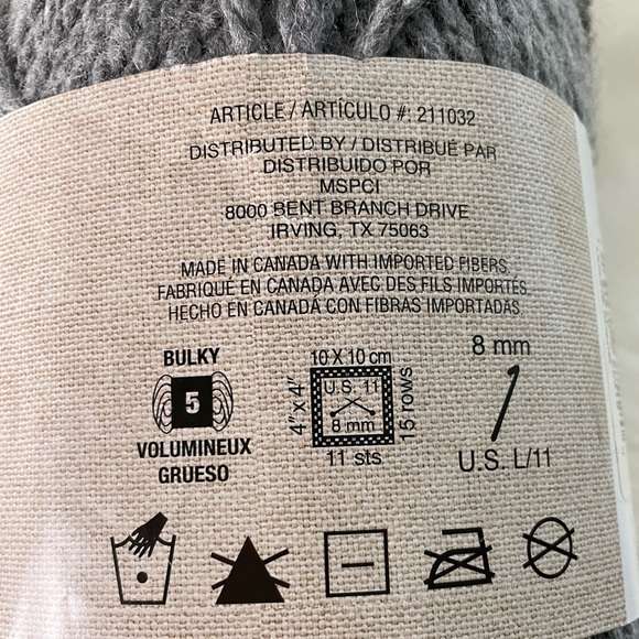 Loops & Threads Camden Wool Big Yarn,278yds/8.8oz/254m - Slate Gray - Picture 5 of 6